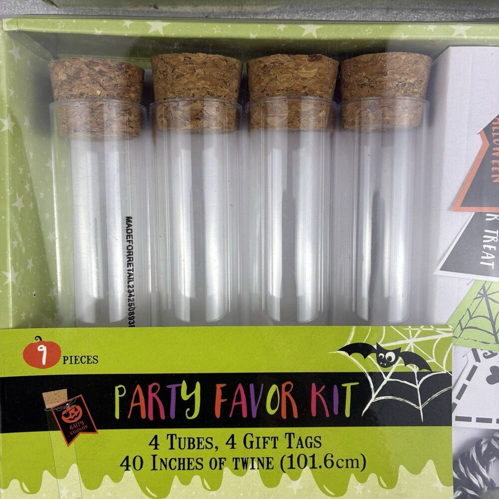 Lot of 2 Halloween Test Tubes Party Favor Kits Corks Gift Tags Twine Target NEW - Picture 4 of 7